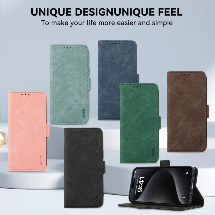 For iPhone 17 Air ABEEL Frosted Magnetic RFID Leather Phone Case(Black) - free shipping - PMc TechLife - Order now!