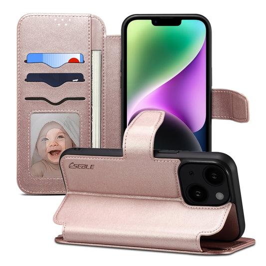 For iPhone 14 / 13 ESEBLE E1 Nappa Texture MagSafe Holder Leather Phone Case(Rose Gold) - iPhone 14 Cases by ESEBLE | Online Shopping South Africa | PMC Jewellery | Buy Now Pay Later Mobicred