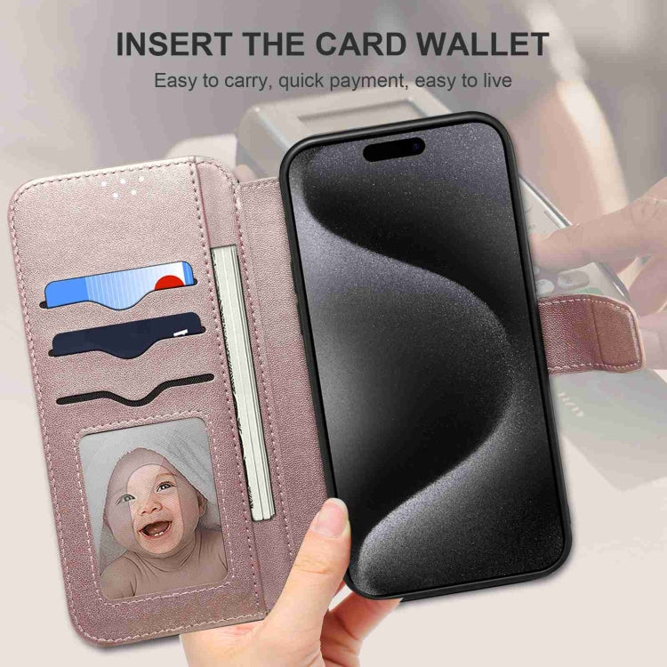 For iPhone 14 Pro ESEBLE E1 Nappa Texture MagSafe Holder Leather Phone Case(Rose Gold) - free shipping - PMC Jewellery - Order now!
