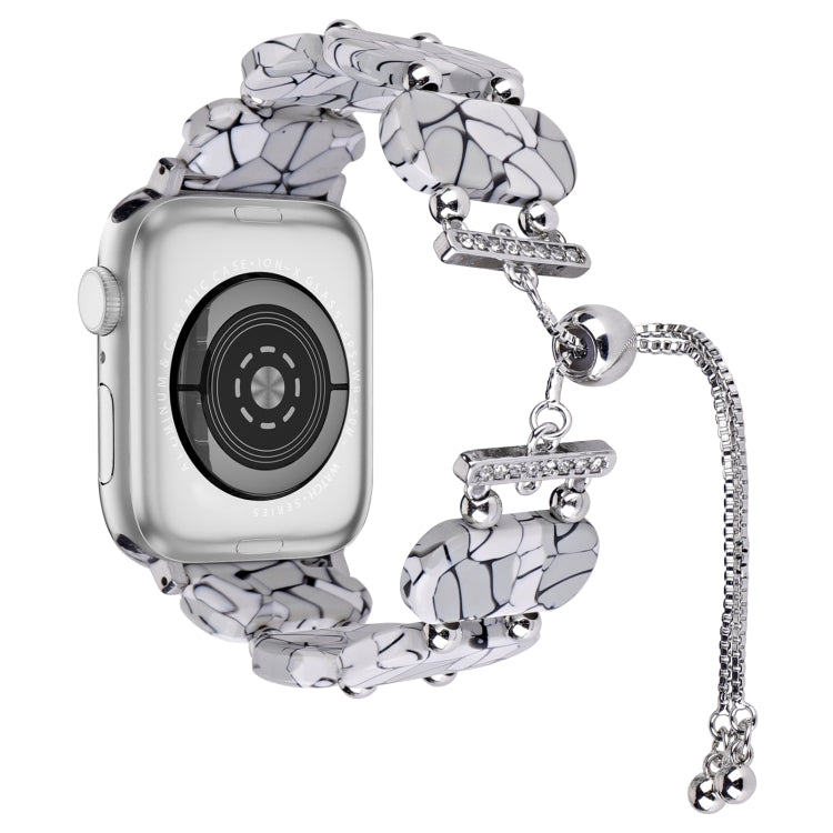 For Apple Watch SE 2023 40mm Resin Retractable Chain Watch Band(Cracks) - Watch Bands by PMC TechLife | Online Shopping South Africa | PMC TechLife