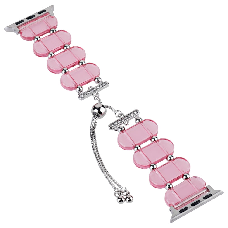For Apple Watch Ultra 49mm Resin Retractable Chain Watch Band(Pink) - Watch Bands by PMC TechLife | Online Shopping South Africa | PMC TechLife