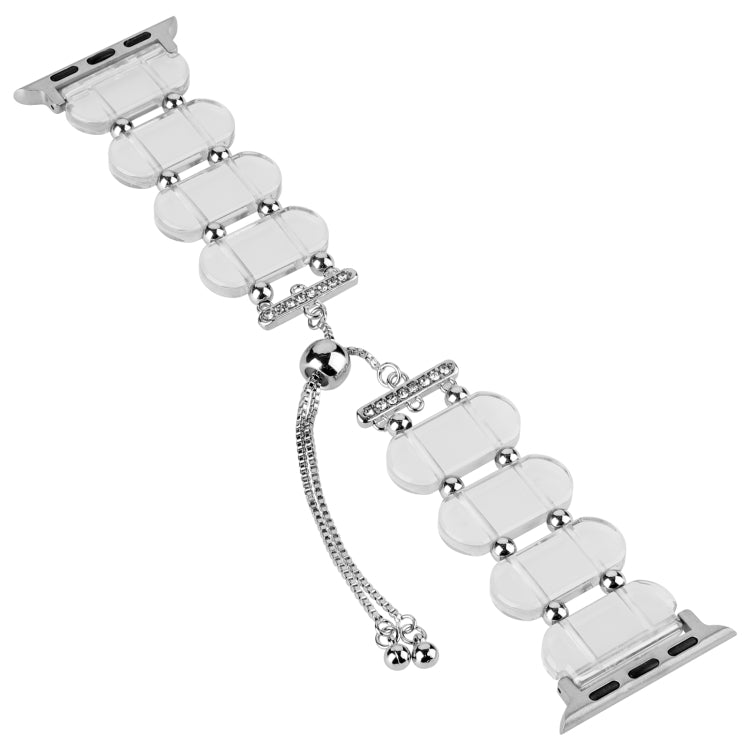 For Apple Watch SE 44mm Resin Retractable Chain Watch Band(Transparent) - Watch Bands by PMC TechLife | Online Shopping South Africa | PMC TechLife