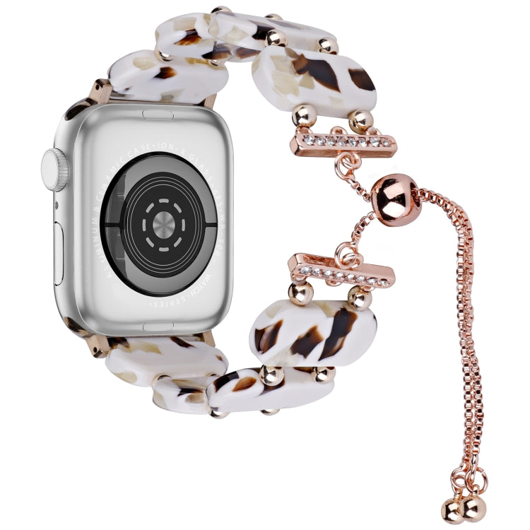 For Apple Watch Series 2 42mm Resin Retractable Chain Watch Band(Nougat) - Watch Bands by PMC Jewellery | Online Shopping South Africa | PMC Jewellery