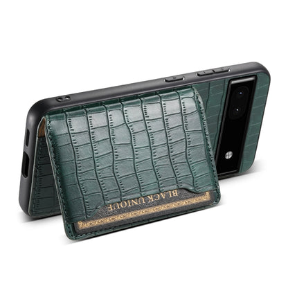 For Google Pixel 6a Crocodile Texture Card Bag Design Full Coverage Phone Case(Green) - Google Cases by PMC Jewellery | Online Shopping South Africa | PMC Jewellery | Buy Now Pay Later Mobicred