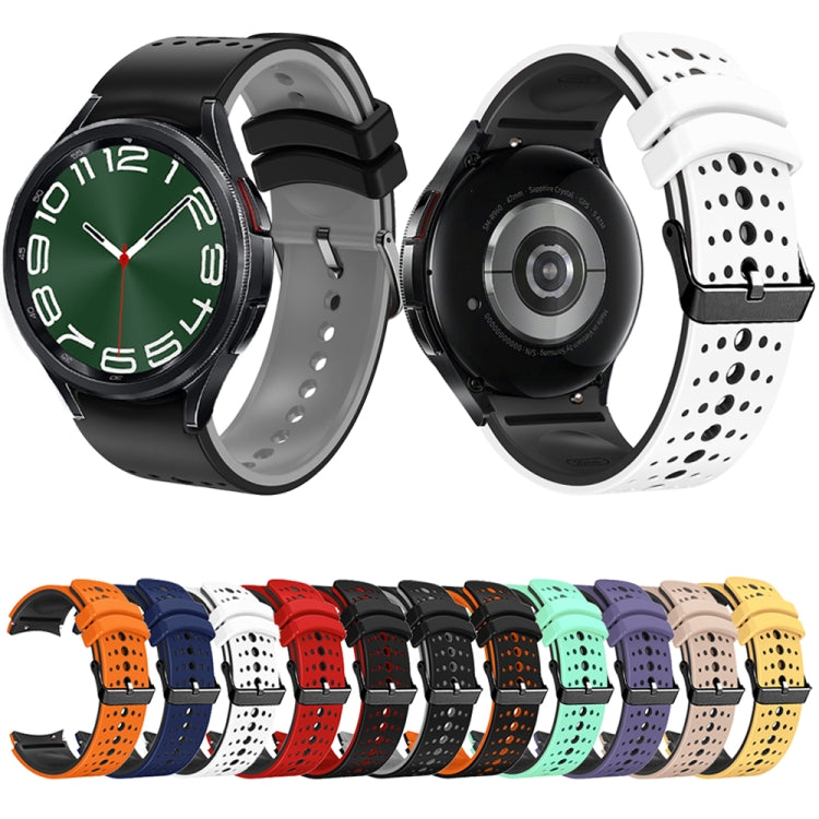For Samsung Galaxy Watch 6 Two Color Silicone Watch Band(Black Grey) - Watch Bands by PMC TechLife | Online Shopping South Africa | PMC TechLife