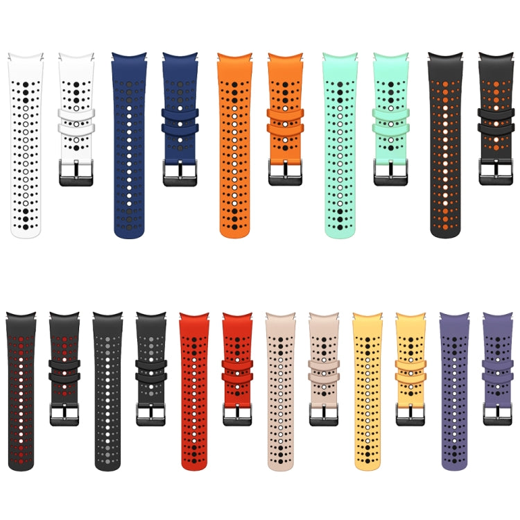 For Samsung Galaxy Watch 6 Two Color Silicone Watch Band(Khaki Black) - Watch Bands by PMC TechLife | Online Shopping South Africa | PMC TechLife