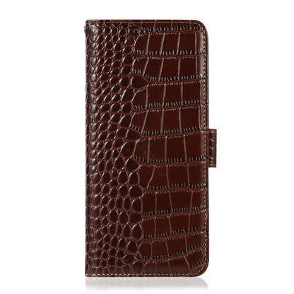 For Google Pixel 9 Pro Crocodile Top Layer Cowhide Leather Phone Case(Brown) - Google Cases by PMC Jewellery | Online Shopping South Africa | PMC Jewellery | Buy Now Pay Later Mobicred