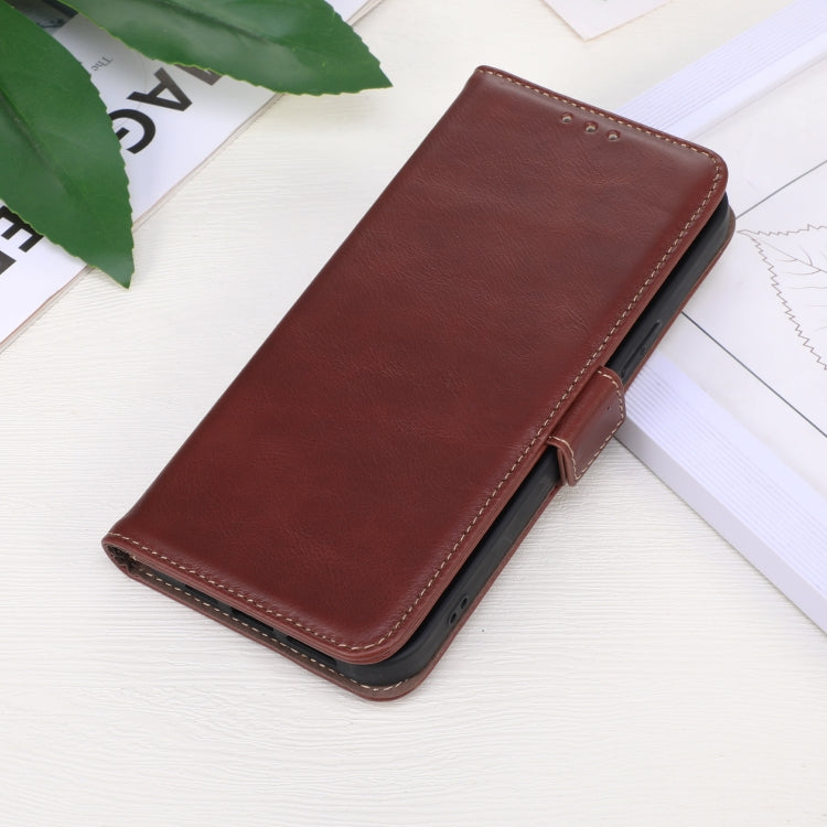 For Google Pixel 9 Pro Crazy Horse Top Layer Cowhide Leather Phone Case(Brown) - Google Cases by PMC Jewellery | Online Shopping South Africa | PMC Jewellery | Buy Now Pay Later Mobicred