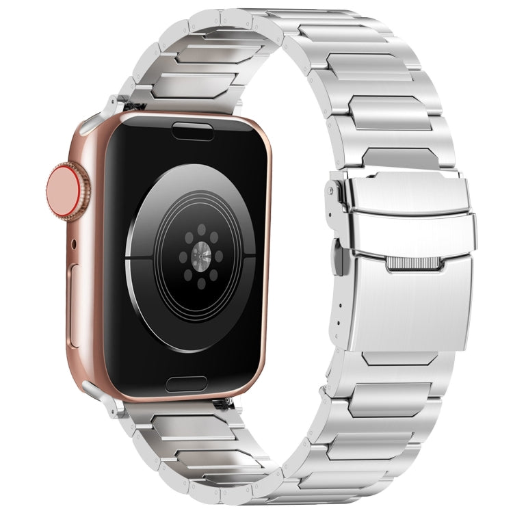 For Apple Watch Series 9 41mm I-Shaped Titanium Metal Watch Band(Mirror Silver) - Watch Bands by PMC TechLife | Online Shopping South Africa | PMC TechLife