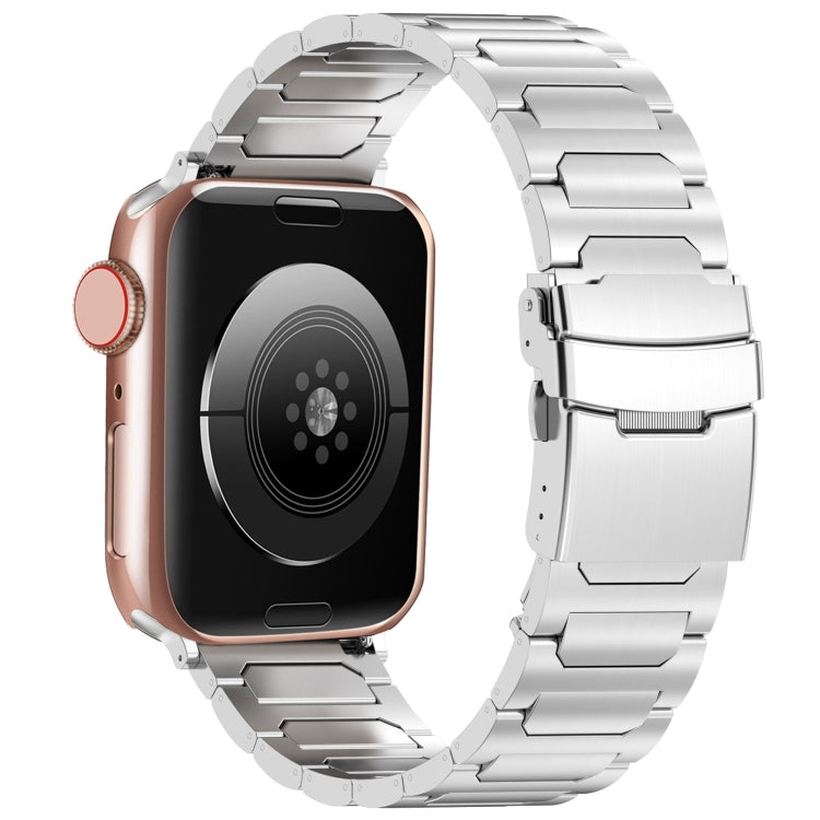 For Apple Watch SE 44mm I-Shaped Titanium Metal Watch Band(Silver) - Watch Bands by PMC TechLife | Online Shopping South Africa | PMC TechLife