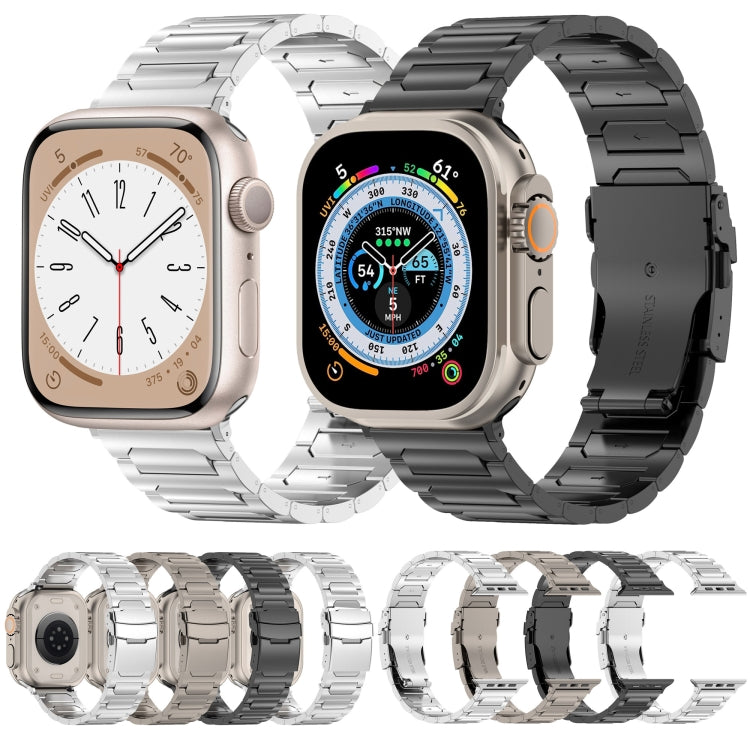 For Apple Watch Series 9 41mm I-Shaped Titanium Metal Watch Band(Mirror Silver) - Watch Bands by PMC Jewellery | Online Shopping South Africa | PMC Jewellery