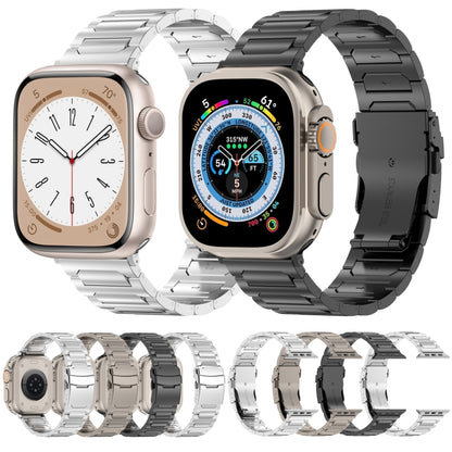 For Apple Watch Series 4 40mm I-Shaped Titanium Metal Watch Band(Mirror Silver) - Watch Bands by PMC Jewellery | Online Shopping South Africa | PMC Jewellery