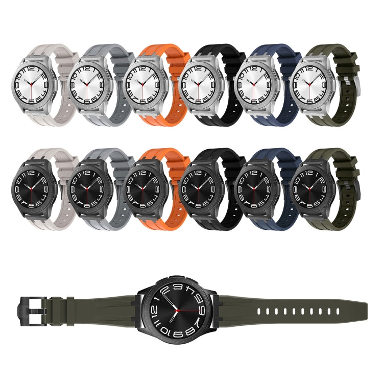 22mm Flat Head Silicone Watch Band(Black Orange) - 22mm Bands by PMC TechLife | Online Shopping South Africa | PMC TechLife
