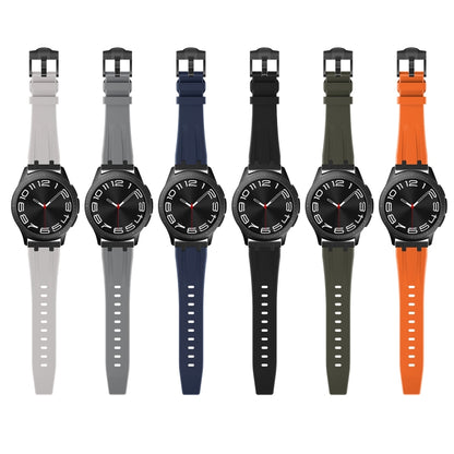 20mm Flat Head Silicone Watch Band(Black Orange) - 20mm Bands by PMC Jewellery | Online Shopping South Africa | PMC Jewellery