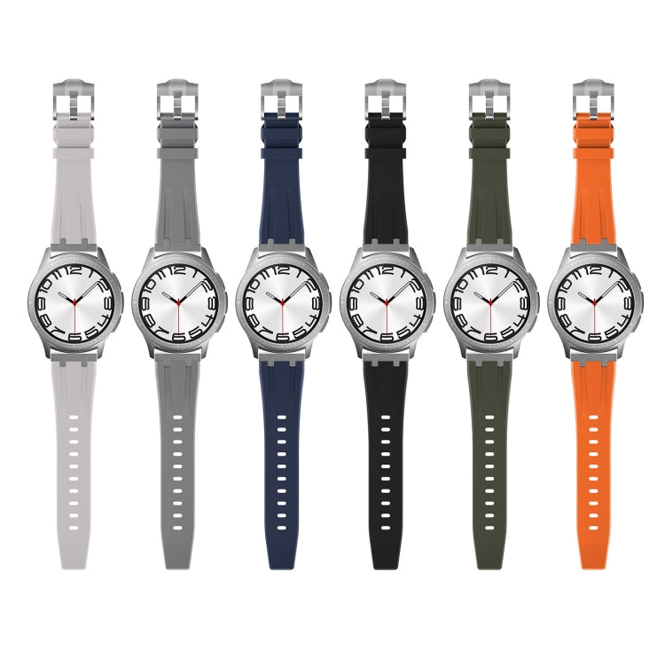 20mm Flat Head Silicone Watch Band(Black Blue) - 20mm Bands by PMC TechLife | Online Shopping South Africa | PMC TechLife