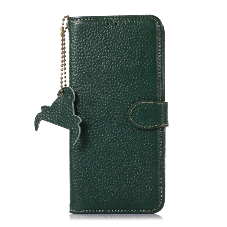 For OnePlus 13 Genuine Leather Litchi Texture RFID Leather Phone Case(Green) - OnePlus Cases by PMC TechLife | Online Shopping South Africa | PMC TechLife | Buy Now Pay Later Mobicred
