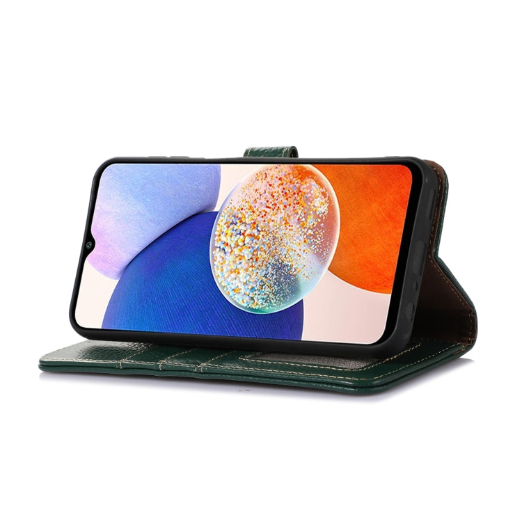 For OnePlus 13 Genuine Leather Litchi Texture RFID Leather Phone Case(Green) - OnePlus Cases by PMC TechLife | Online Shopping South Africa | PMC TechLife | Buy Now Pay Later Mobicred