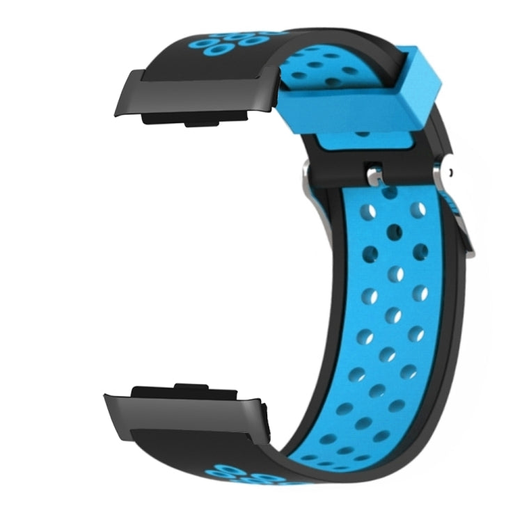 For Huawei Watch D Two Color Punched Silicone Watch Band(Black Blue) - Watch Bands by PMC TechLife | Online Shopping South Africa | PMC TechLife