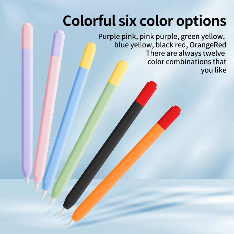 For Apple Pencil (USB-C) Double Cap Contrasting Color Silicone Protective Case(Black) - Pencil Accessories by PMC Jewellery | Online Shopping South Africa | PMC Jewellery | Buy Now Pay Later Mobicred
