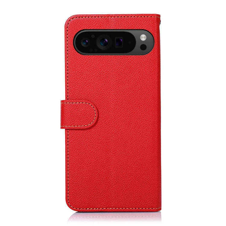 For Google Pixel 9 KHAZNEH Litchi Texture Leather RFID Phone Case(Red) - Google Cases by PMC Jewellery | Online Shopping South Africa | PMC Jewellery | Buy Now Pay Later Mobicred