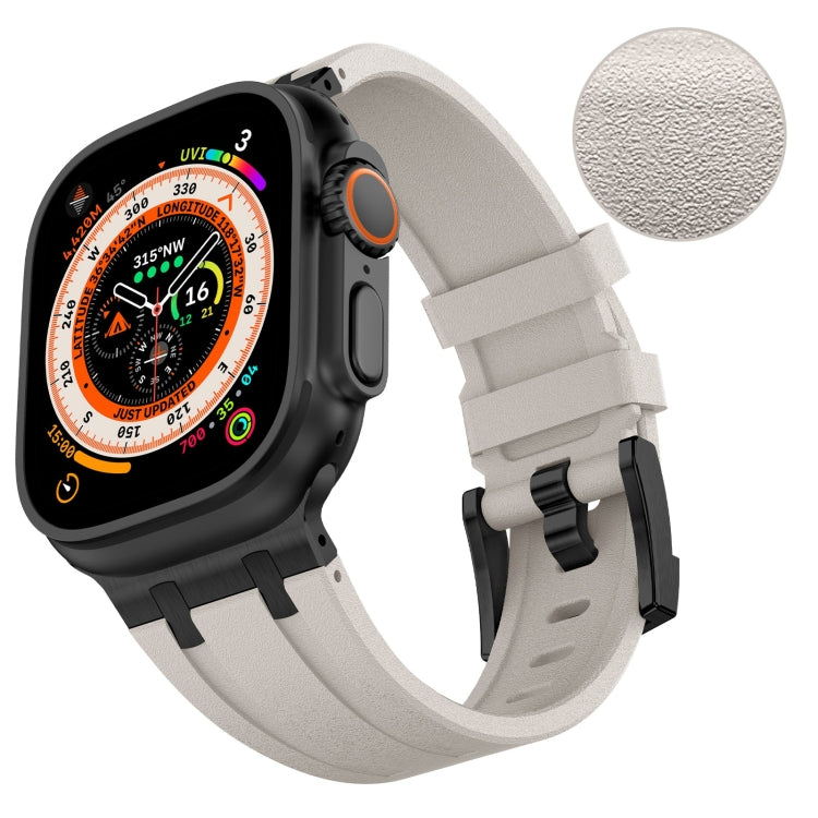 For Apple Watch Ultra 2 49mm Stone Grain Liquid Silicone Watch Band(Black Starlight) - free shipping - PMC TechLife - Order now!