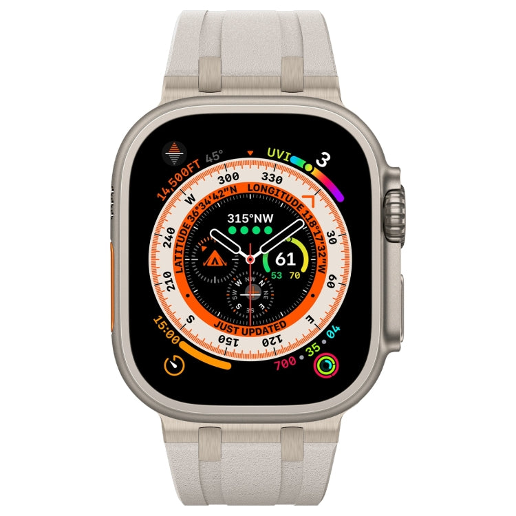 For Apple Watch Series 9 45mm Stone Grain Liquid Silicone Watch Band(Titanium Starlight) - Watch Bands by PMC TechLife | Online Shopping South Africa | PMC TechLife