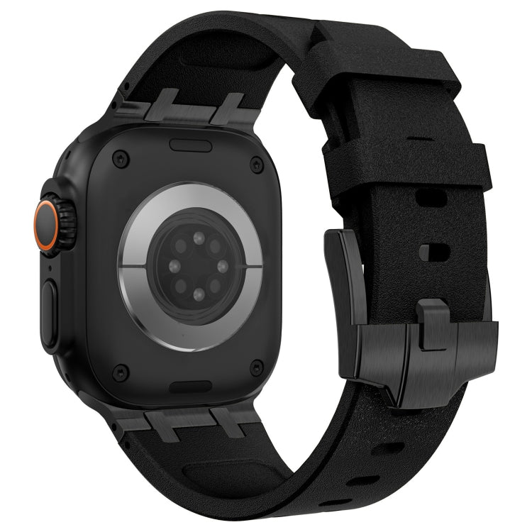 For Apple Watch Series 8 45mm Stone Grain Liquid Silicone Watch Band(Black Black) - free shipping - PMC TechLife - Order now!