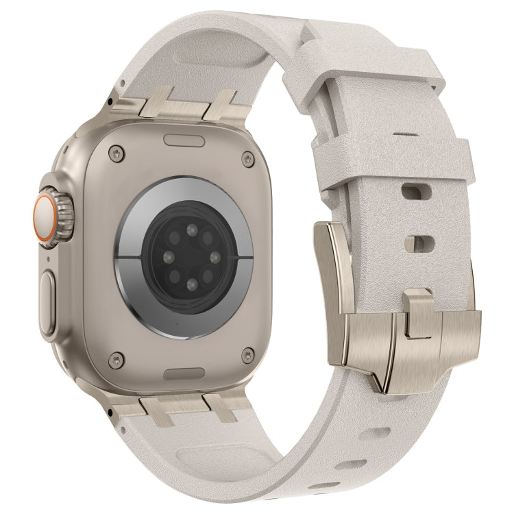 For Apple Watch Series 4 44mm Stone Grain Liquid Silicone Watch Band(Titanium Starlight) - Watch Bands by PMC TechLife | Online Shopping South Africa | PMC TechLife