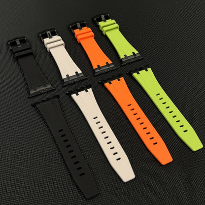 For Apple Watch Series 8 45mm Stone Grain Liquid Silicone Watch Band(Titanium Green) - Watch Bands by PMC Jewellery | Online Shopping South Africa | PMC Jewellery