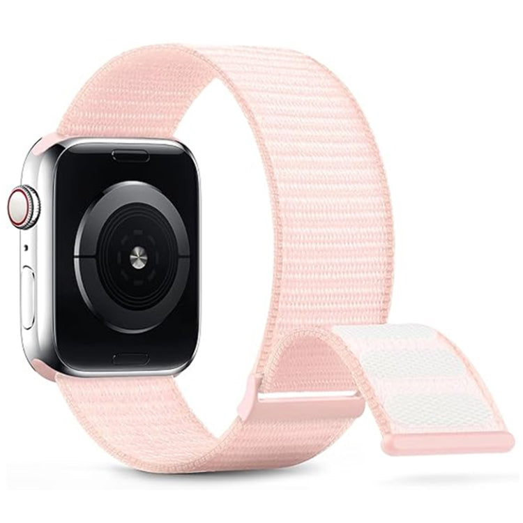 For Apple Watch Series 9 41mm Dual Hook and Loop Nylon Watch Band(Pearl Powder) - Watch Bands by PMC TechLife | Online Shopping South Africa | PMC TechLife