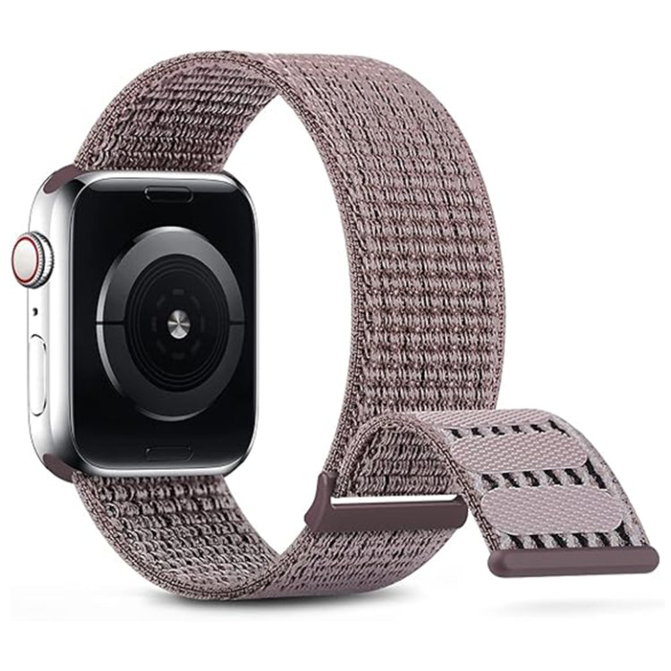 For Apple Watch Series 6 44mm Dual Hook and Loop Nylon Watch Band(Smoke Purple) - Watch Bands by PMC TechLife | Online Shopping South Africa | PMC TechLife