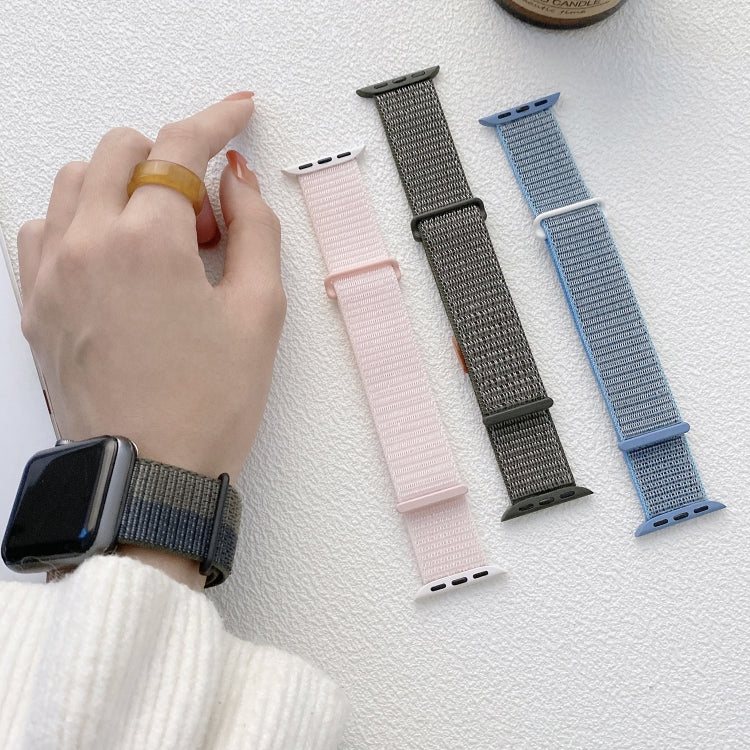 For Apple Watch Series 8 41mm Dual Hook and Loop Nylon Watch Band(Grey) - Watch Bands by PMC TechLife | Online Shopping South Africa | PMC TechLife