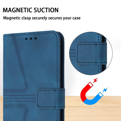 For iPhone 16 Pro Triangle Solid Color Leather Phone Case(Blue) - iPhone 16 Pro Cases by PMC Jewellery | Online Shopping South Africa | PMC Jewellery | Buy Now Pay Later Mobicred