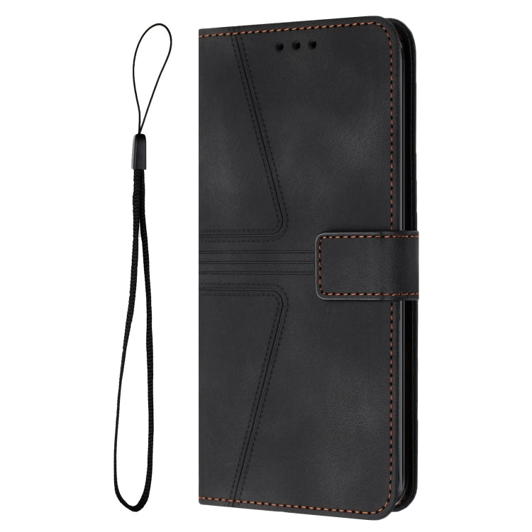 For iPhone 16 Triangle Solid Color Leather Phone Case(Black) - iPhone 16 Cases by PMC TechLife | Online Shopping South Africa | PMC TechLife | Buy Now Pay Later Mobicred