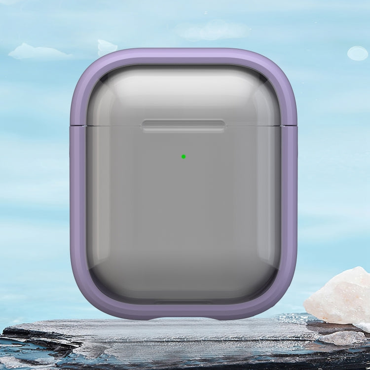 For AirPods 1 / 2 TPU Hybrid PC Case with Holder(Purple) - For AirPods 1/2 by PMC Jewellery | Online Shopping South Africa | PMC Jewellery | Buy Now Pay Later Mobicred