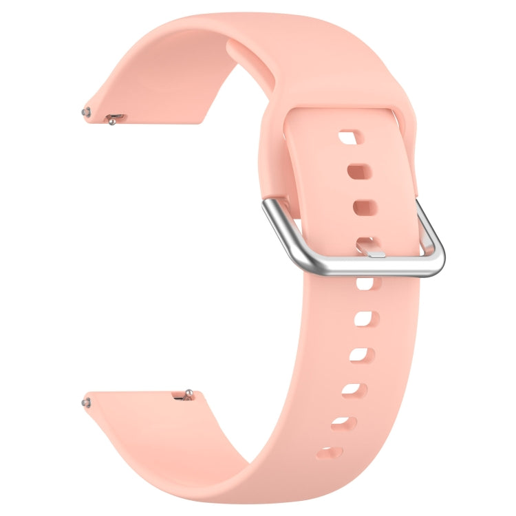 For Xiaomi Watch 2 Solid Color Metal Silver Buckle Silicone Watch Band, Size: S(Light Pink) - Watch Bands by PMC Jewellery | Online Shopping South Africa | PMC Jewellery