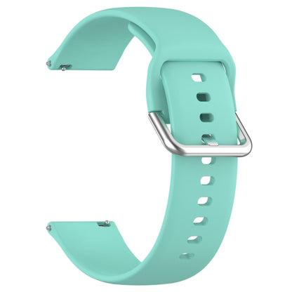 For Xiaomi Watch 2 Solid Color Metal Silver Buckle Silicone Watch Band, Size: S(Teal) - Watch Bands by PMC Jewellery | Online Shopping South Africa | PMC Jewellery