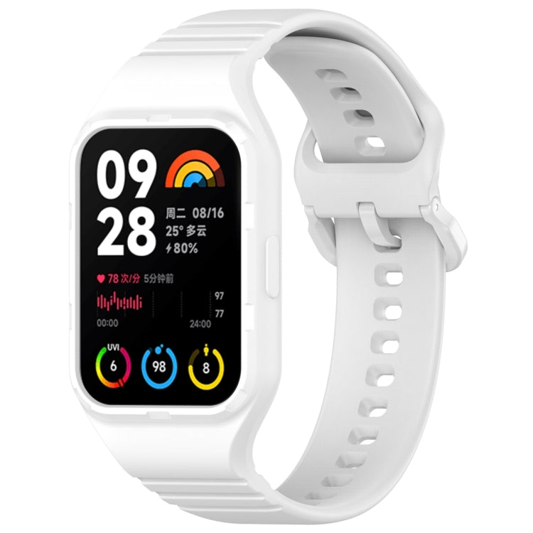 For Xiaomi Mi Band 8 Pro Solid Color Integrated TPU Watch Band(White) - Watch Bands by PMC Jewellery | Online Shopping South Africa | PMC Jewellery