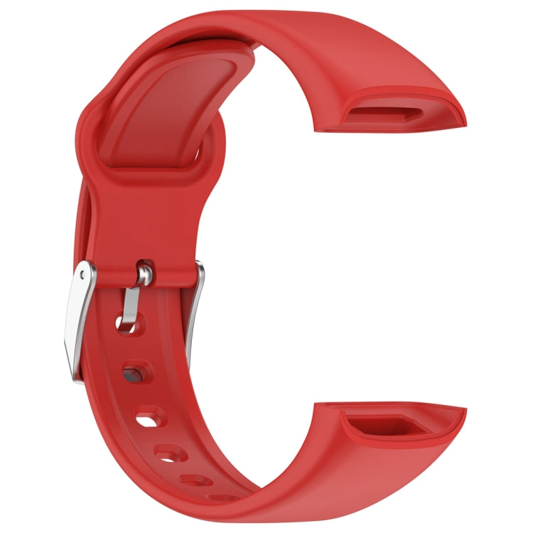 For Mambo Band 6S Solid Color Silver Buckle Silicone Watch Band(Red) - Watch Bands by PMC Jewellery | Online Shopping South Africa | PMC Jewellery