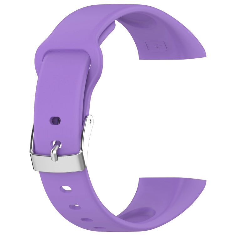 For Mambo Band 6S Solid Color Silver Buckle Silicone Watch Band(Purple) - Watch Bands by PMC Jewellery | Online Shopping South Africa | PMC Jewellery