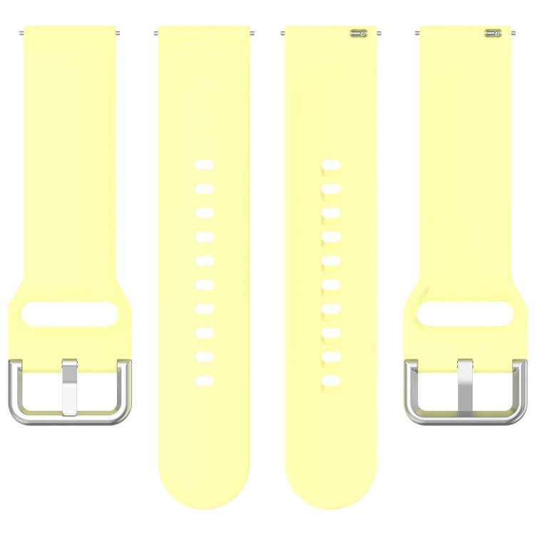 For CMF Watch Pro D395 22mm Solid Color Silver Buckle Silicone Watch Band, Size:L(Yellow) - Watch Bands by PMC Jewellery | Online Shopping South Africa | PMC Jewellery