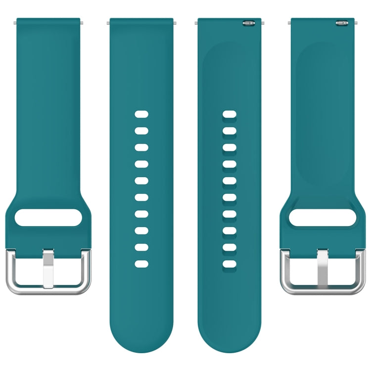 For CMF Watch Pro D395 22mm Solid Color Silver Buckle Silicone Watch Band, Size:S(Green) - Watch Bands by PMC Jewellery | Online Shopping South Africa | PMC Jewellery