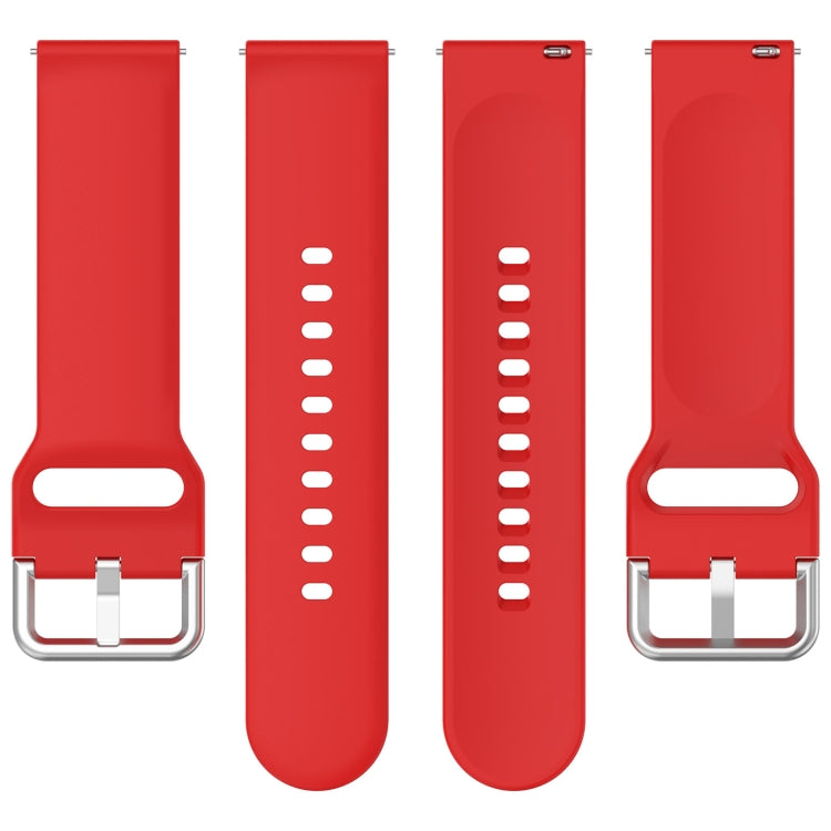 For CMF Watch Pro D395 22mm Solid Color Silver Buckle Silicone Watch Band, Size:S(Red) - Watch Bands by PMC Jewellery | Online Shopping South Africa | PMC Jewellery