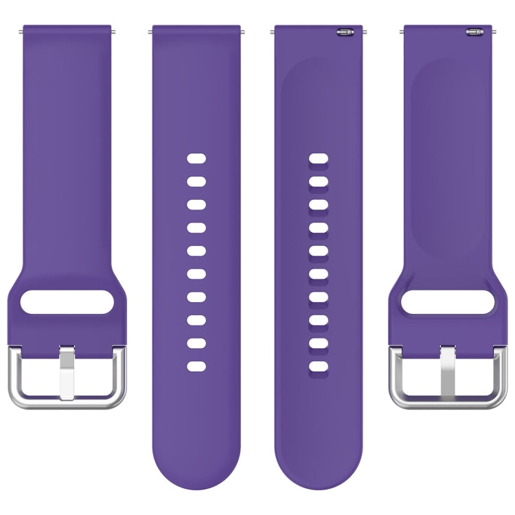 For CMF Watch Pro D395 22mm Solid Color Silver Buckle Silicone Watch Band, Size:S(Purple) - Watch Bands by PMC Jewellery | Online Shopping South Africa | PMC Jewellery