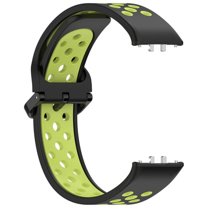 For Samsung Galaxy Fit 3 Two Color Breathable Silicone Watch Band(Black Lime) - Watch Bands by PMC Jewellery | Online Shopping South Africa | PMC Jewellery