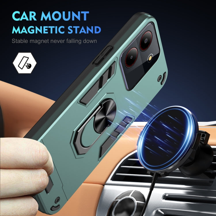 For ZTE Blade A54 Shockproof Metal Ring Holder Phone Case(Green) - ZTE Cases by PMC TechLife | Online Shopping South Africa | PMC TechLife