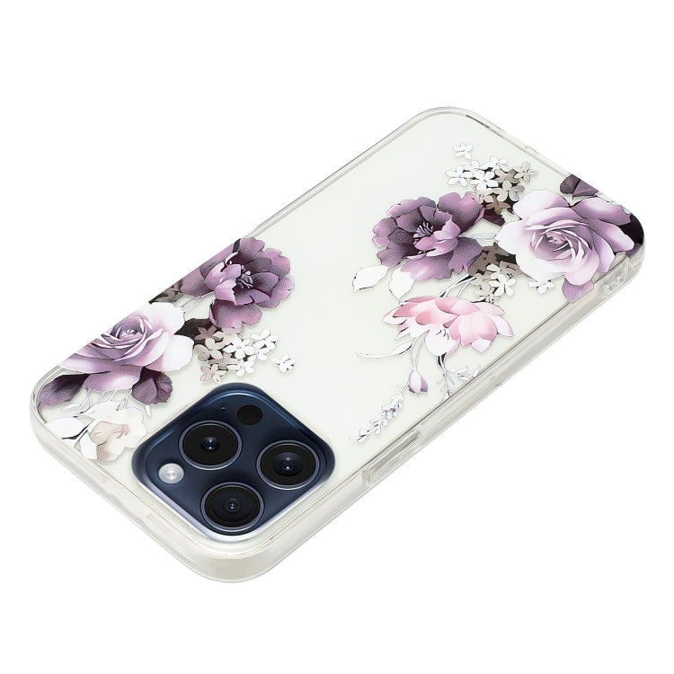 For iPhone 16 Pro Max Colorful Painting Pattern TPU Phone Case(Peony) - iPhone 16 Pro Max Cases by PMC TechLife | Online Shopping South Africa | PMC TechLife | Buy Now Pay Later Mobicred