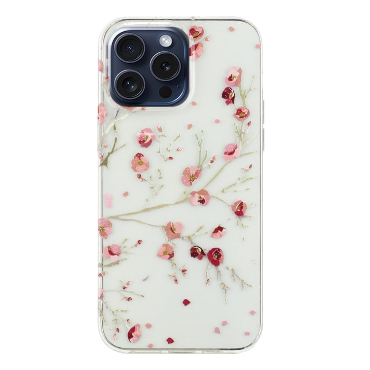 For iPhone 16 Pro Colorful Painting Pattern TPU Phone Case(Red Flowers) - iPhone 16 Pro Cases by PMC TechLife | Online Shopping South Africa | PMC TechLife | Buy Now Pay Later Mobicred