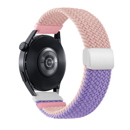 20mm Two-color Magnetic Braided Nylon Watch Band(Pink Purple) - 20mm Bands by PMC Jewellery | Online Shopping South Africa | PMC Jewellery