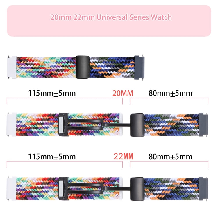 20mm Two-color Magnetic Braided Nylon Watch Band(Starlight Red) - 20mm Bands by PMC TechLife | Online Shopping South Africa | PMC TechLife